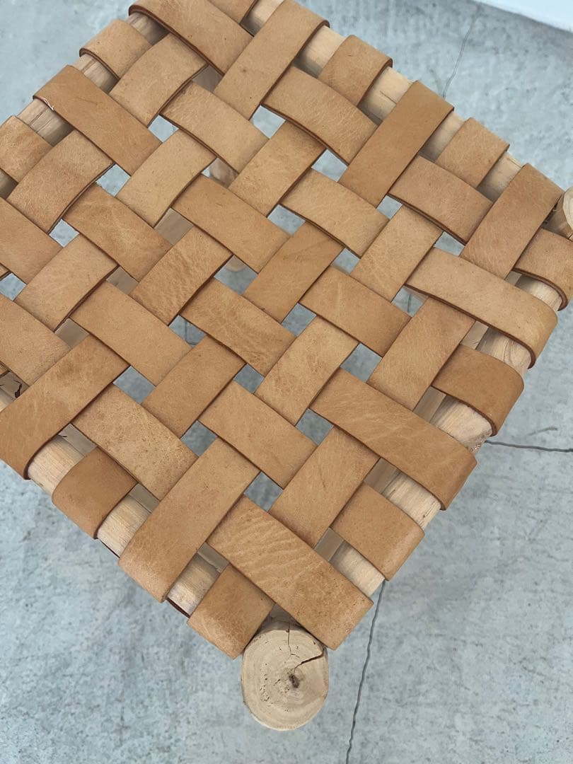 モロッコ スツール レザー