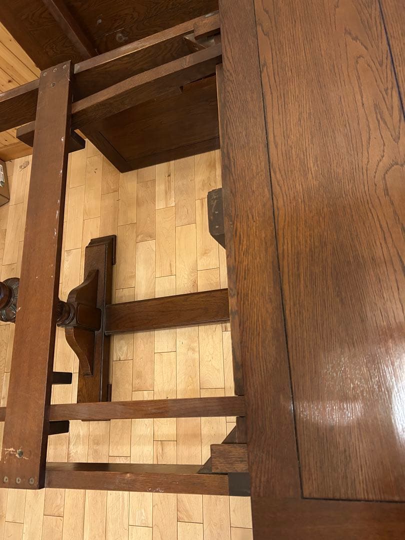 9/7（日)までお値下げセール‼️イギリスアンティーク木製伸縮機能付きテーブル