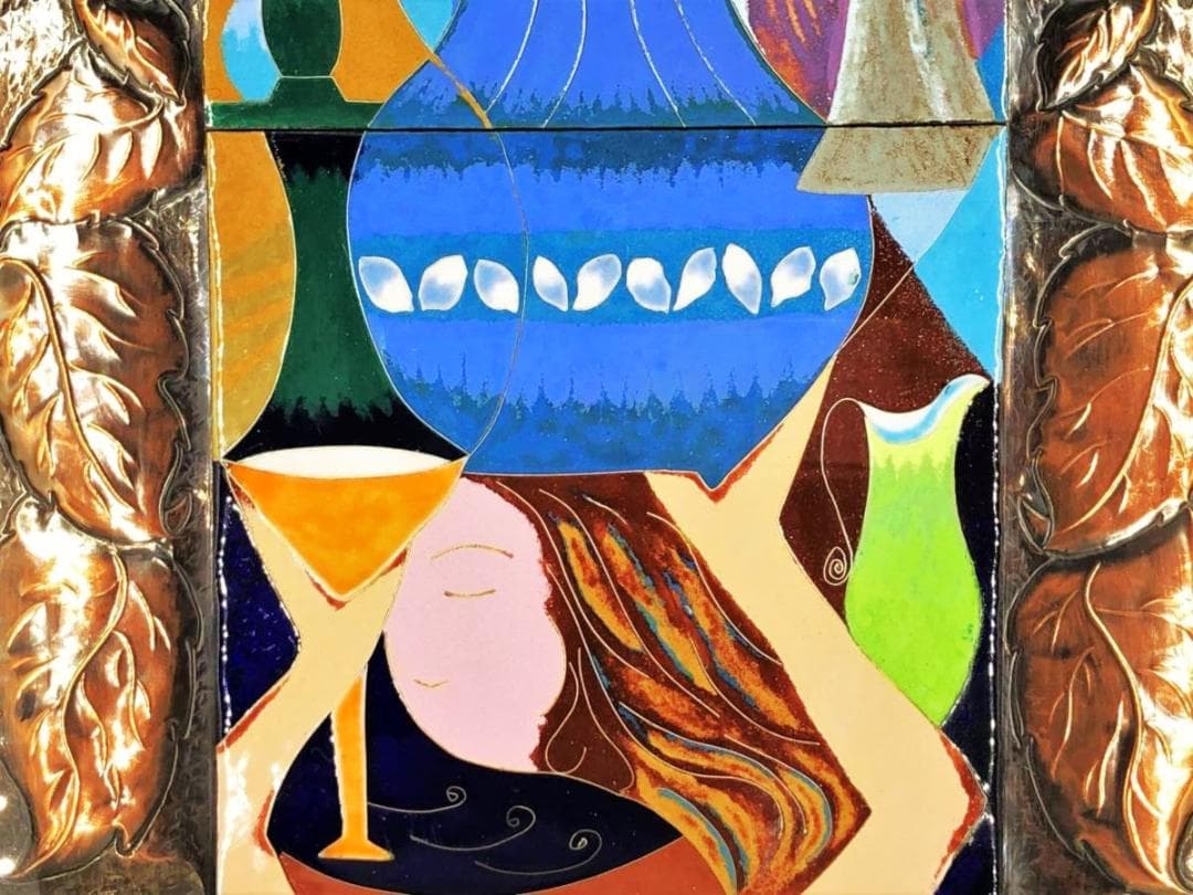 森規子 作 】 銀有線七宝 額装