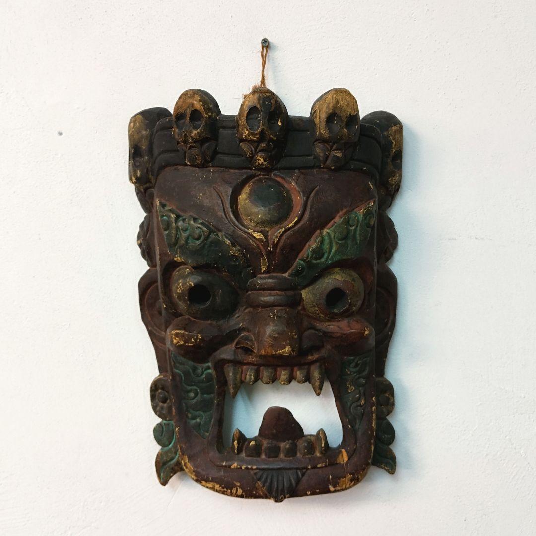 お面魔除け手彫りチベット仏教