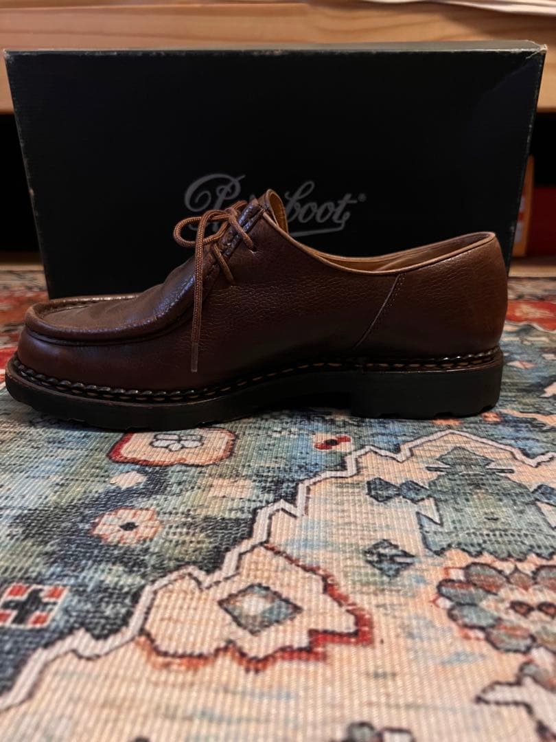 箱・証明書有MICHAEL MARRON MARCHE 41.5 茶　シボ革