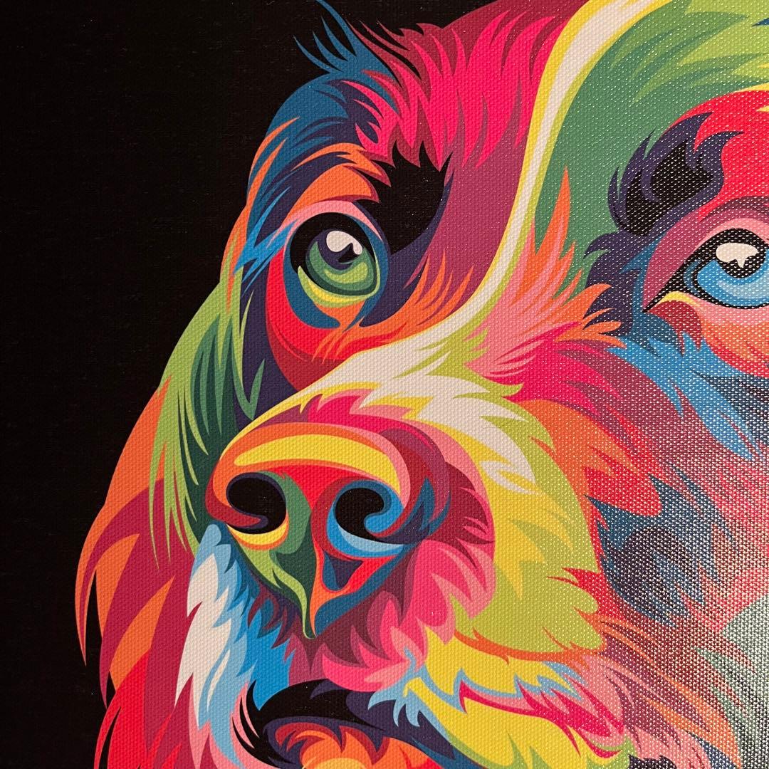 プリントアート レインボードッグ 額縁アクリル版付き 絵画