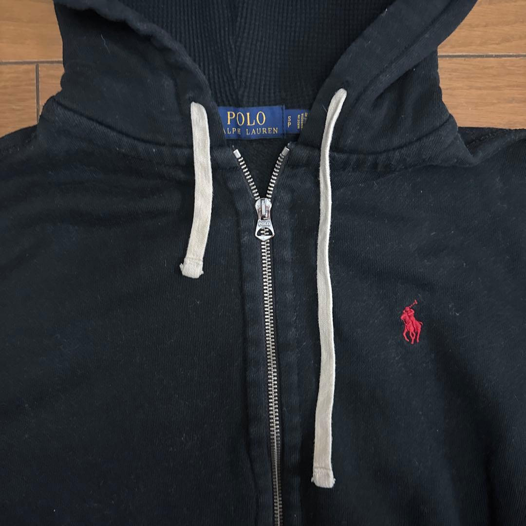 POLO RALPH LAUREN ジップパーカー ブラック 裏ワッフル 裏起毛
