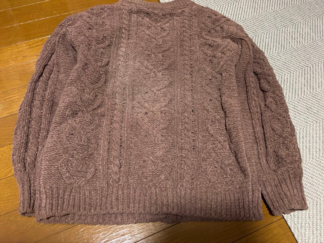 ジェラピケ　ハートアラン　ブラウン ニット カーディガン バレンタイン