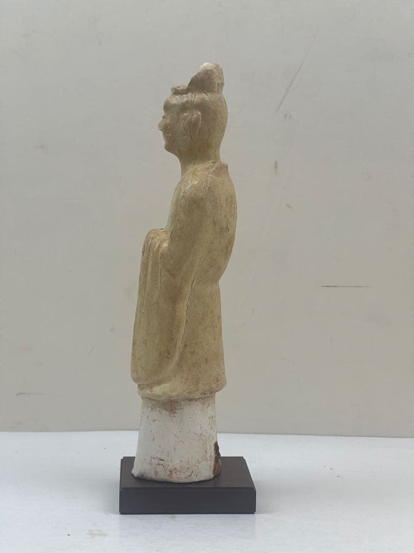 古代中国加彩佣 漢の時代の女官の像 送料込み