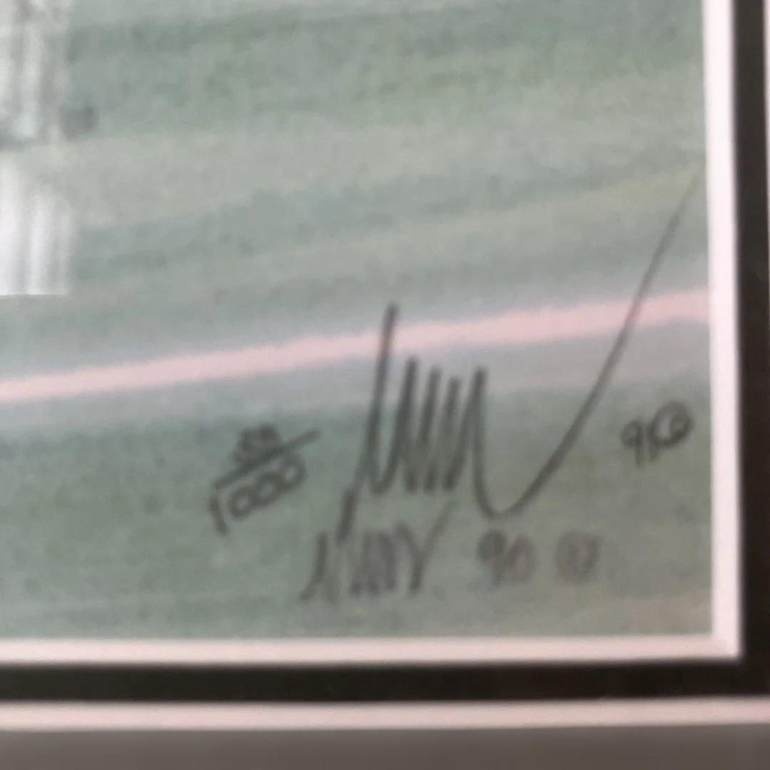 未使用　水彩画 鶴 サイン入り