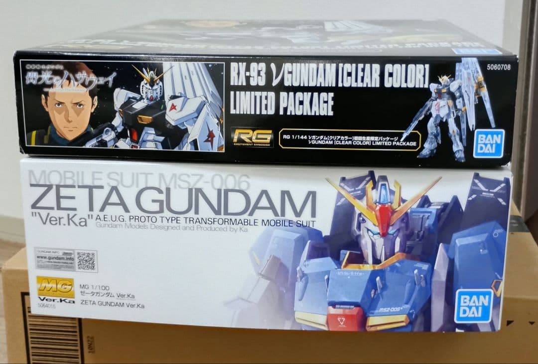 ガンプラセット　RG νガンダム クリア初回限定・MG Zガンダム Ver.Ka