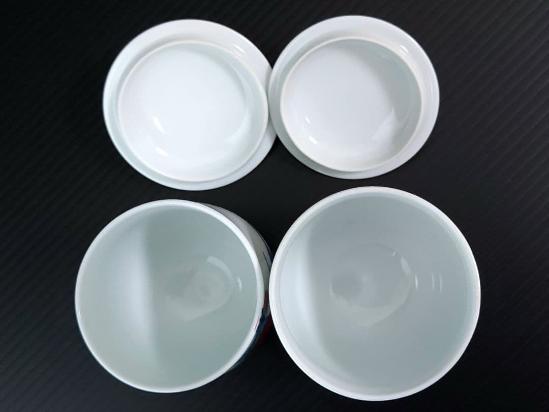 十二代 今泉今右衛門 錦芙蓉絵組湯呑 （夫婦 2客）共箱／栞