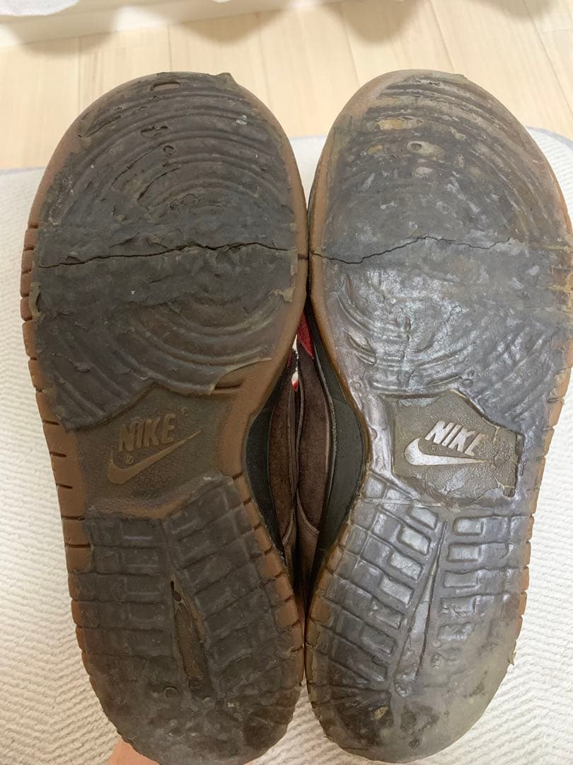 Nike スエード スニーカー ブラウン/レッド 通称つま赤　BISON