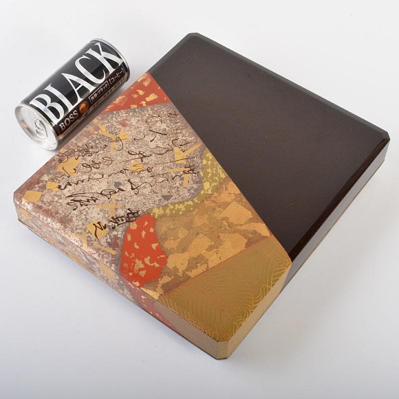 菊蒔絵 和歌文 御硯箱 硯 水滴 一式 在銘共箱 D R6669