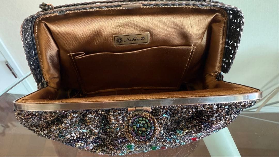 hashimoto ビーズ　ハンドバッグ　はしもと