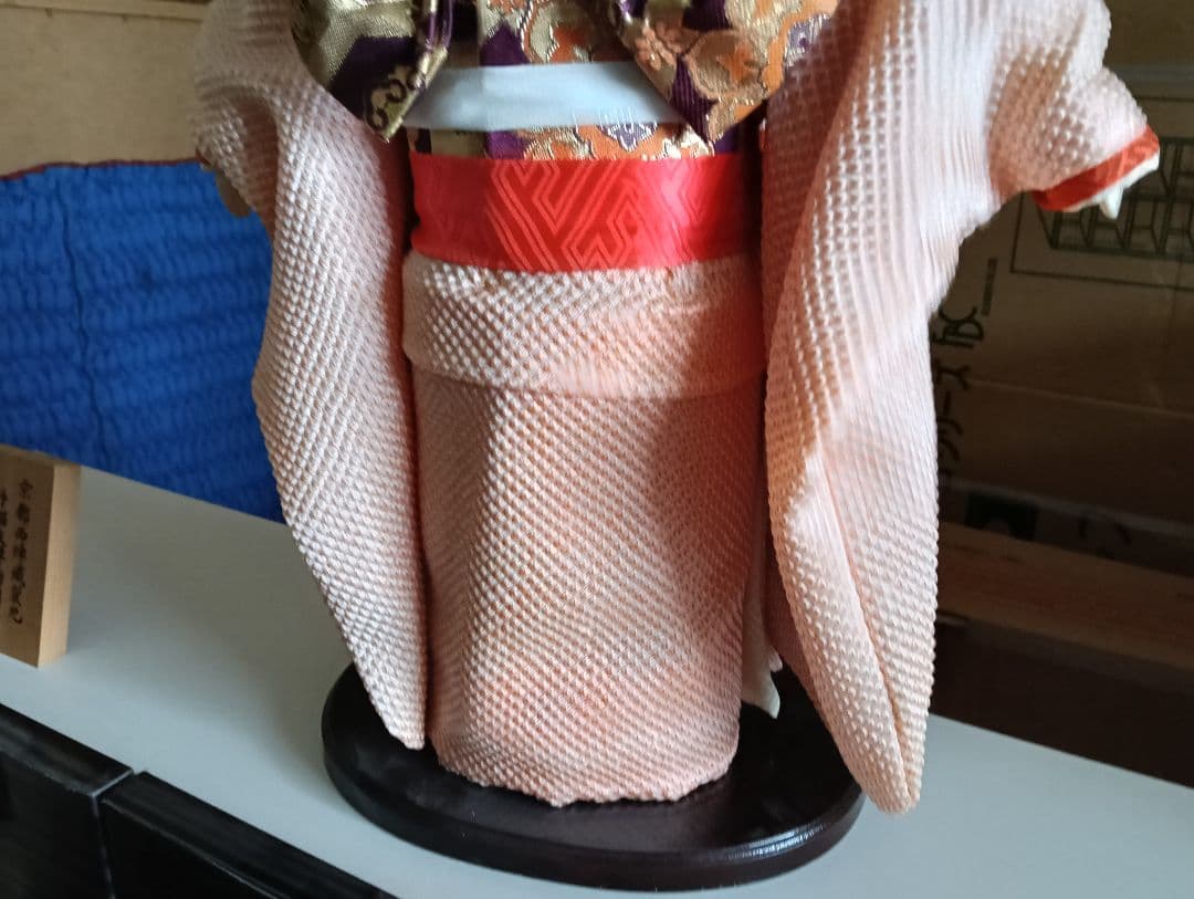 y 【レアもの】市松人形 京都西陣織裂地 吉徳大光 作