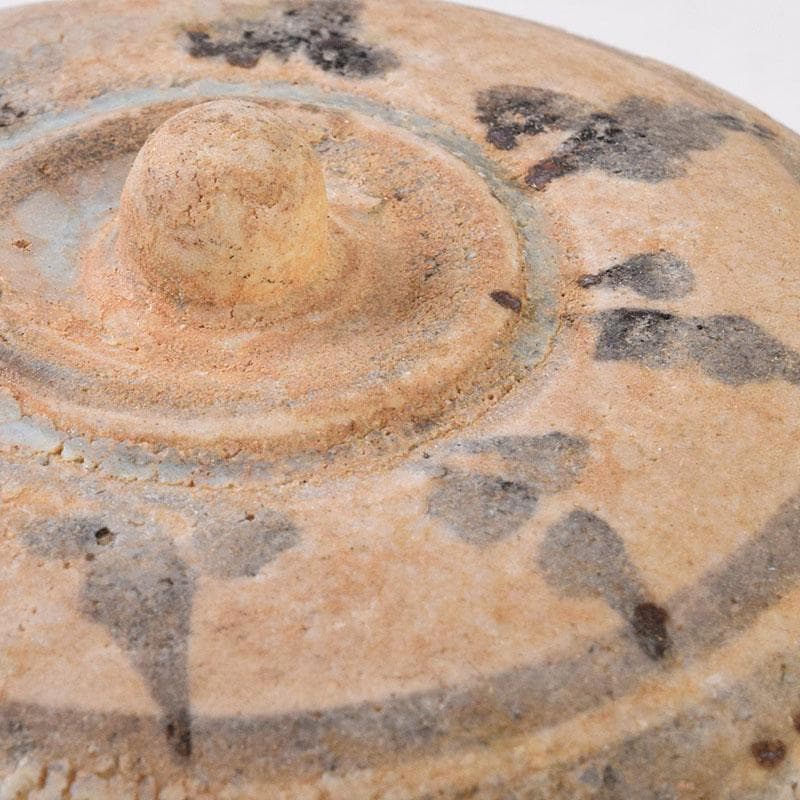 タイ古陶磁 スンコロク 宋胡禄 唐草文 盒子 香合 時代箱付 Z 8540