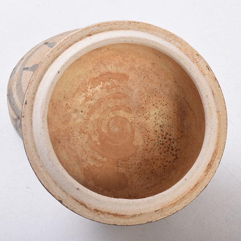 タイ古陶磁 スンコロク 宋胡禄 唐草文 盒子 香合 時代箱付 Z 8540 美術