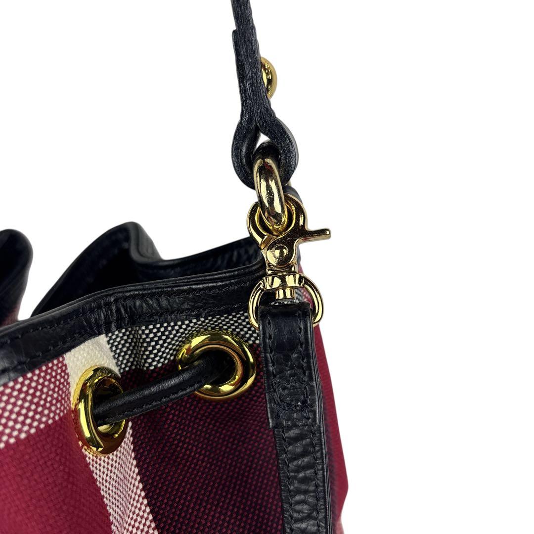 【美品】BLUE LABEL CRESTBRIDGE 巾着 2WAY チェック