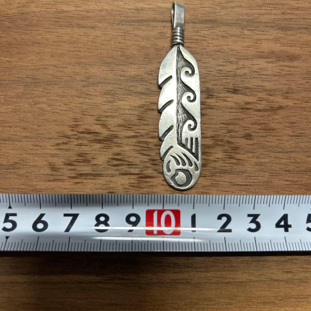 ホピ族 オーバーレイ フェザー ペンダントトップ