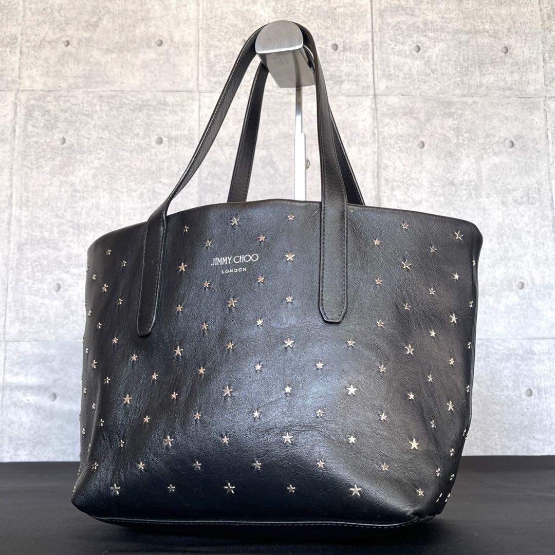 専用品JIMMY CHOO SOFIA/S BLACK スタッズ ハンドバッグ