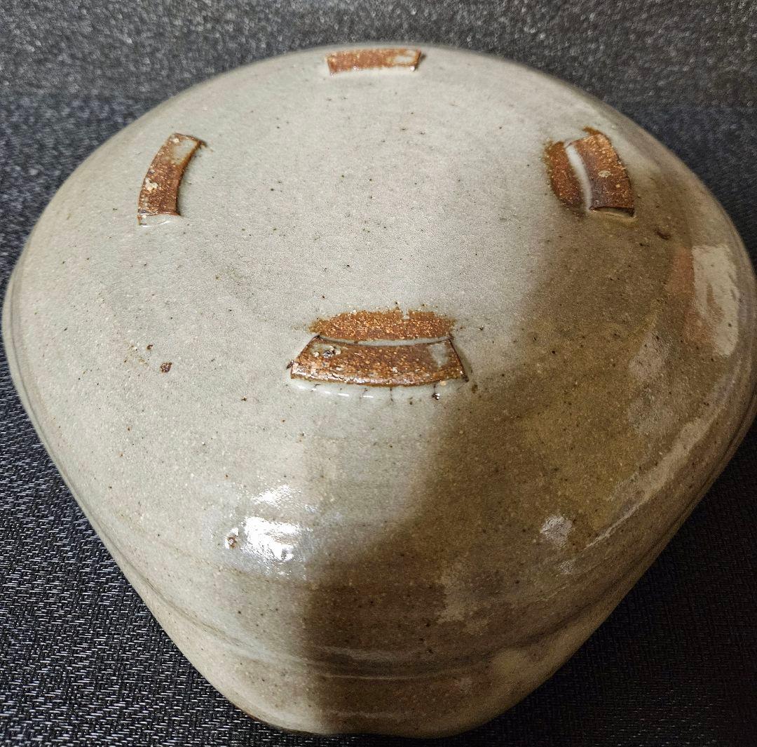 唐津焼 武造 絵唐津 鉄絵 草花図 四方隅切 大鉢 菓子鉢