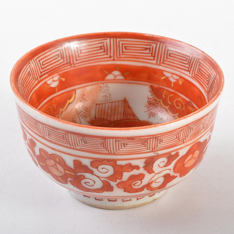 九谷焼8号赤山水