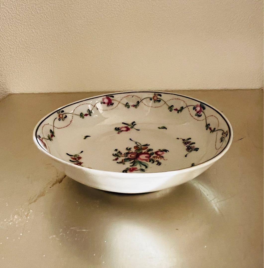 アンティーク　手描き　花柄　小皿　イギリス