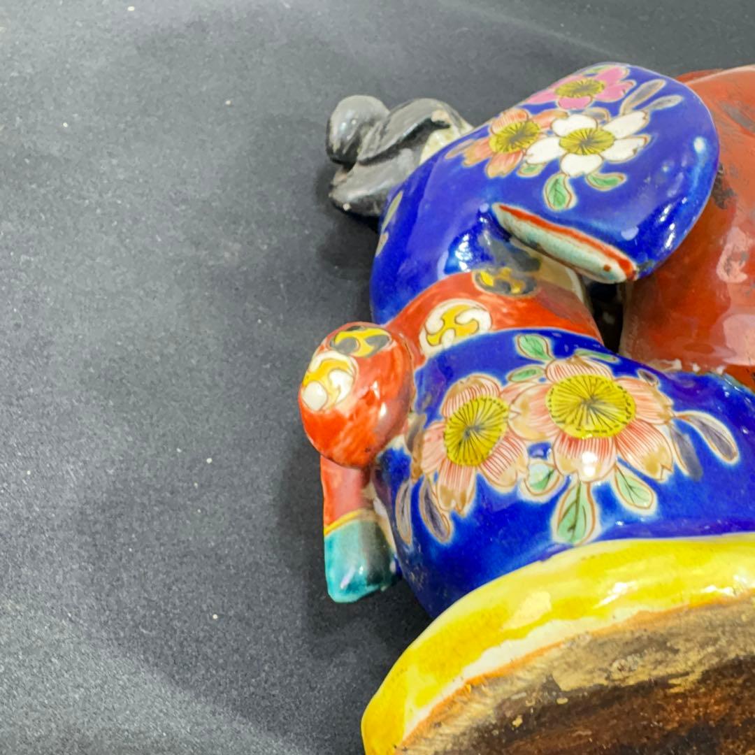 九谷焼 古九谷 和装美人 達磨の耳かき像 明治期？ 置物 飾り物 時代物