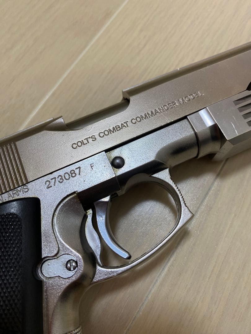 WA 製 コルト コンバットコマンダー シルバーモデル 固定スライド ジャンク品