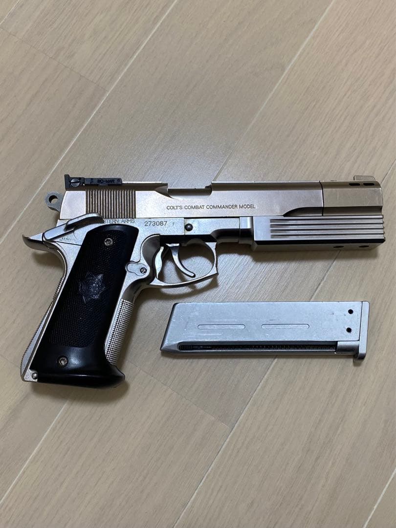 WA 製 コルト コンバットコマンダー シルバーモデル 固定スライド ジャンク品
