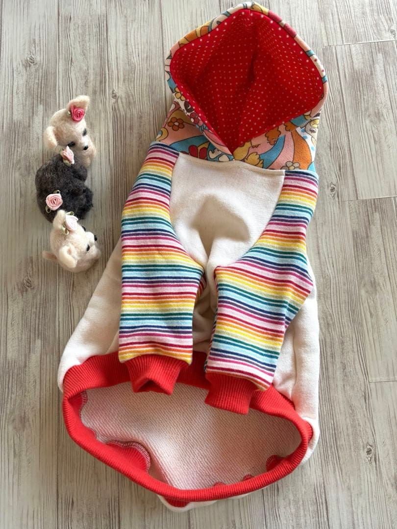 犬服 ラグラン フード(LL) ꒡̈⃝Lily꒡̈⃝ハンドメイド - メルカリ