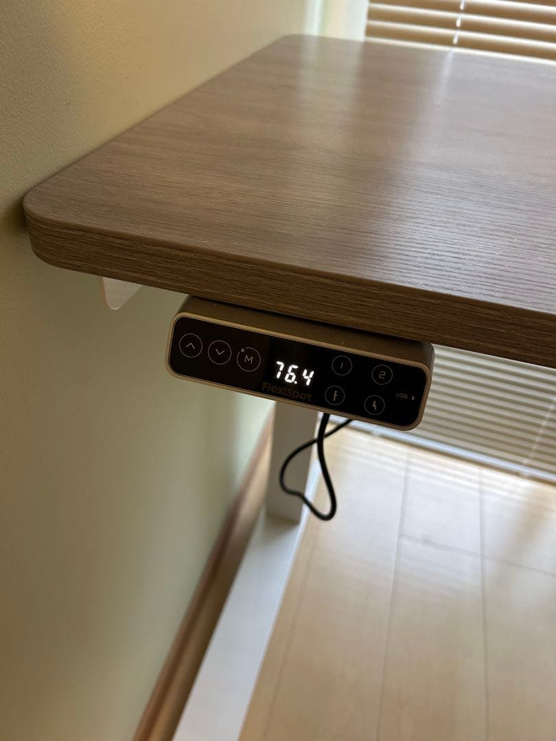 【美品】Flexispot E7 pro 昇降式デスク　ホワイトウッド　コノ字型