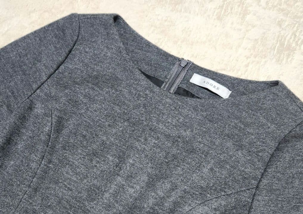 アドーア　クラシックレースワンピース　グレー