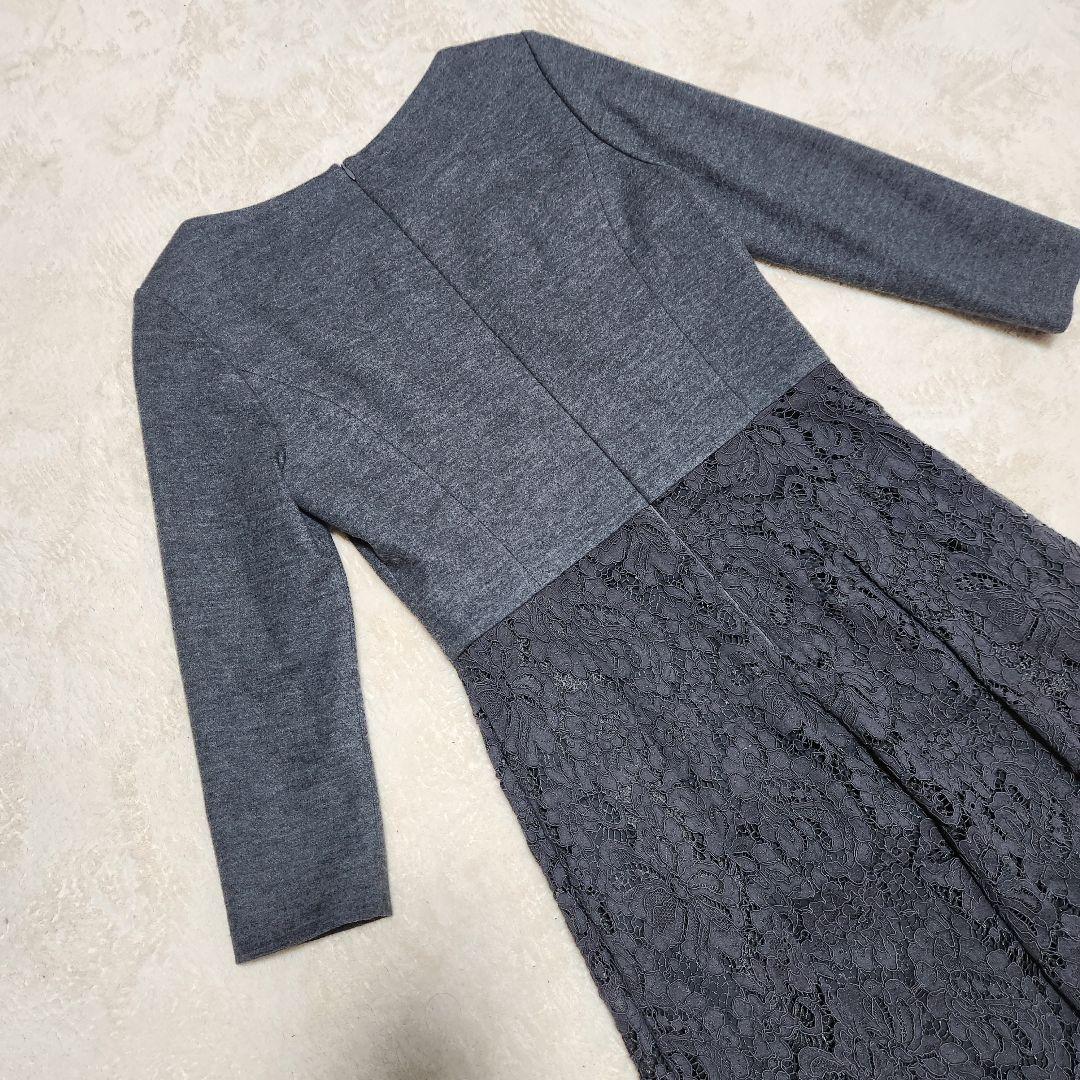 アドーア クラシックレースワンピース グレーの通販はau PAY