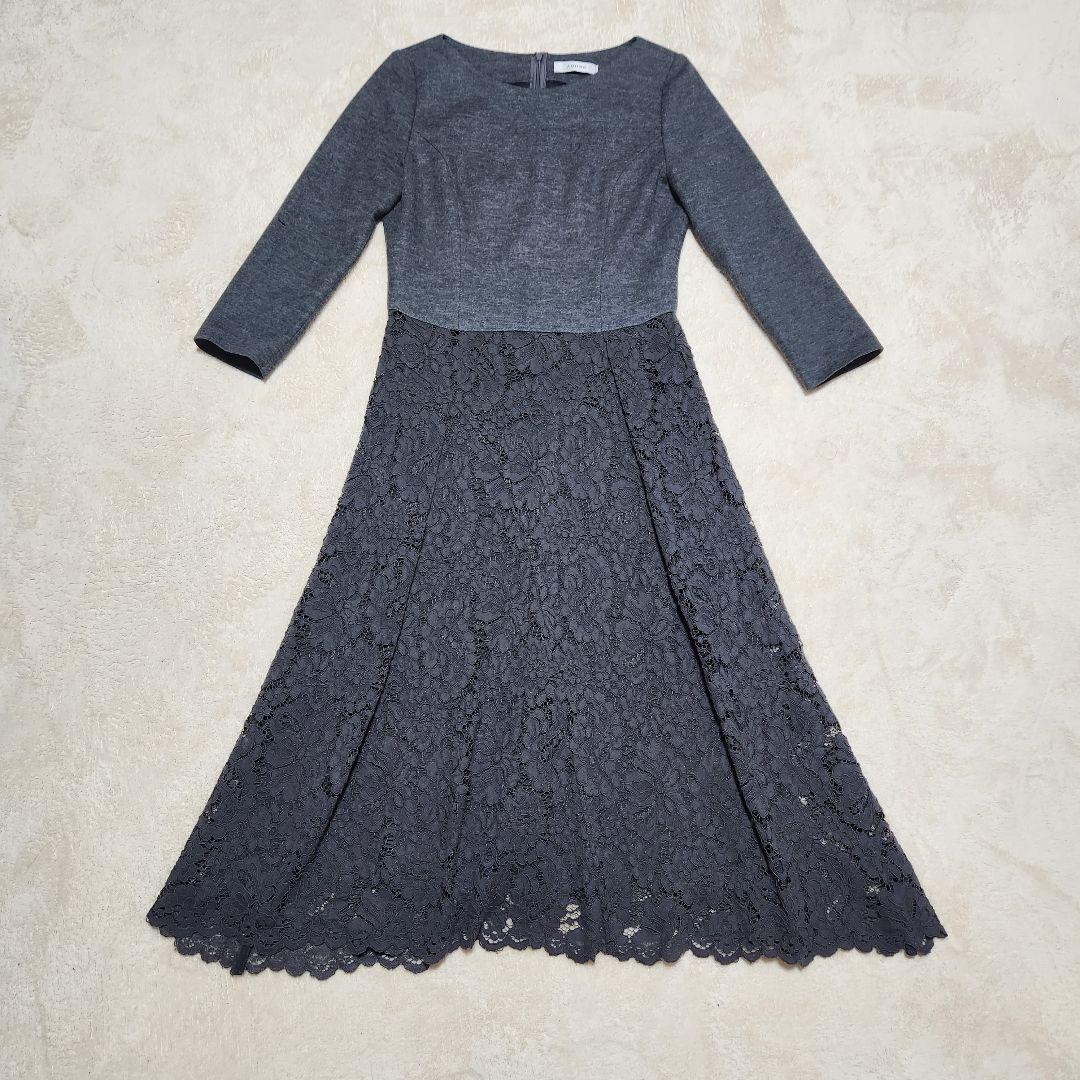 アドーア　クラシックレースワンピース　グレー