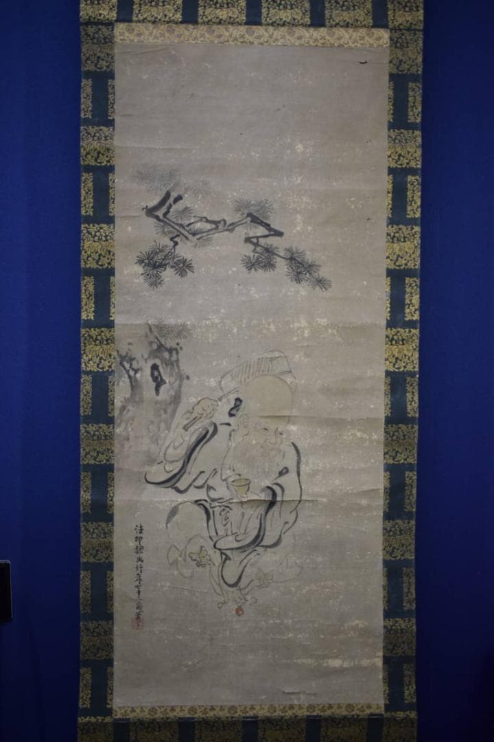 模写/狩野探幽/寿老人図/人物/江戸前期/布袋屋掛軸A-32 - メルカリ