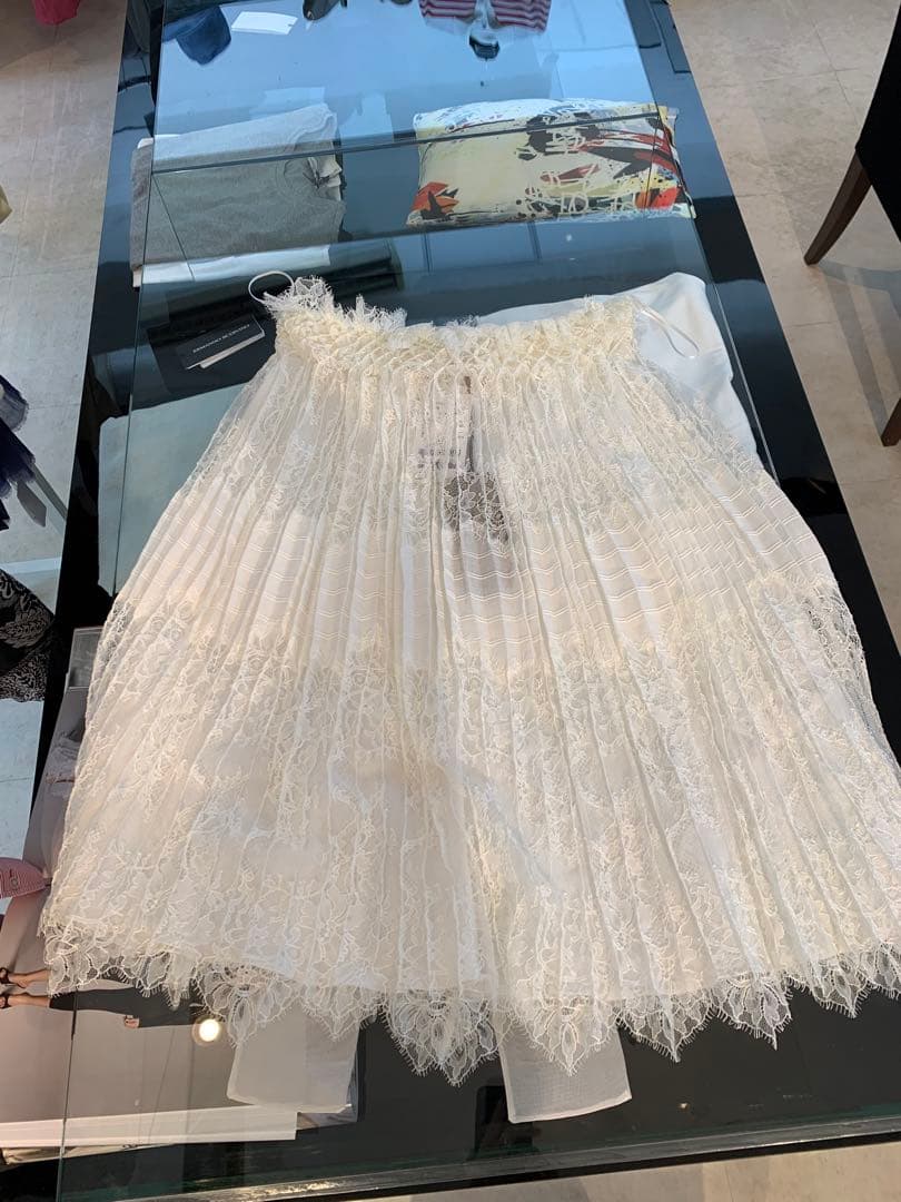 【正規品】ERMANNO SCERVINO ホワイト レース プリーツスカート