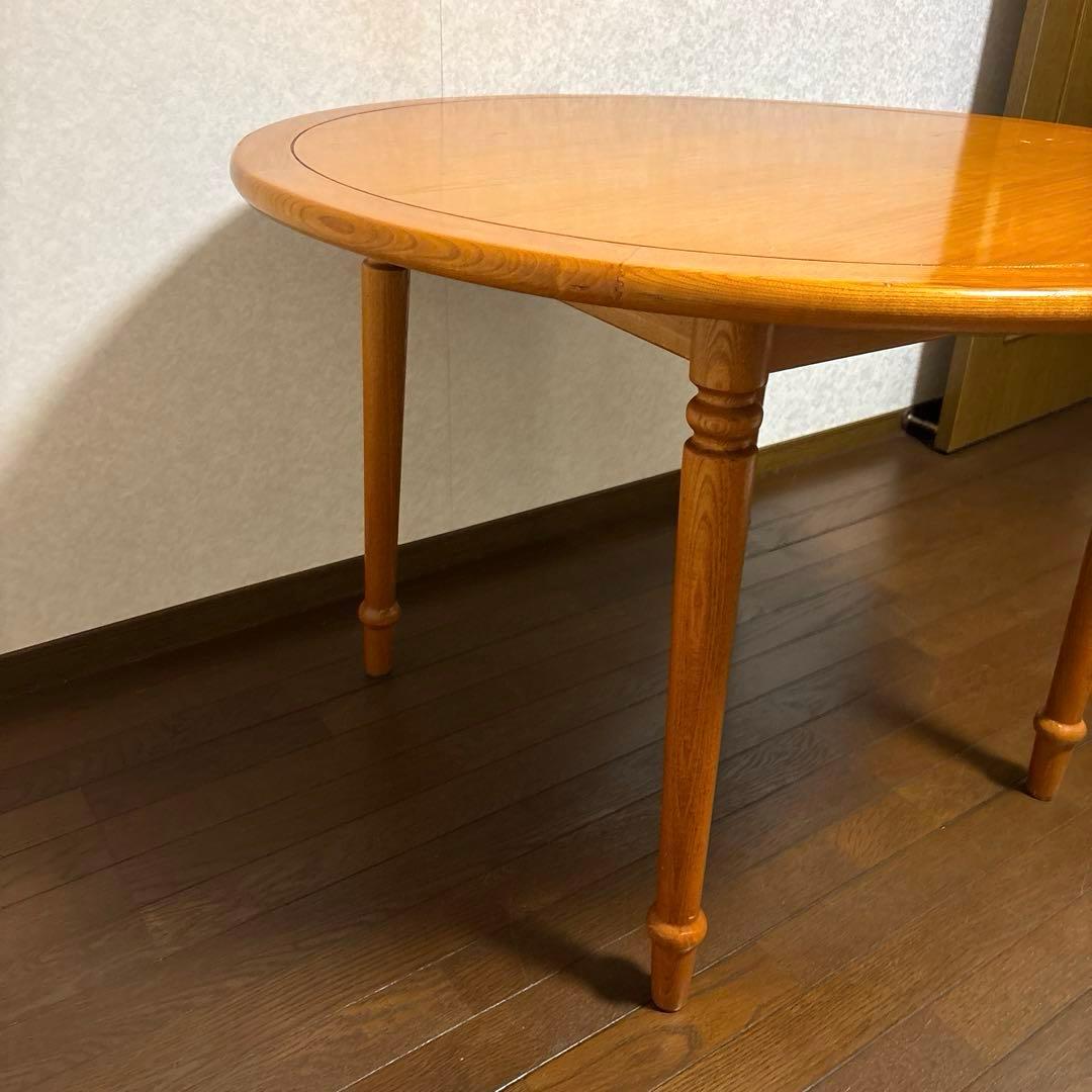 【良品】ヴィンテージ ラウンドテーブル ダイニングテーブル ろくろ脚