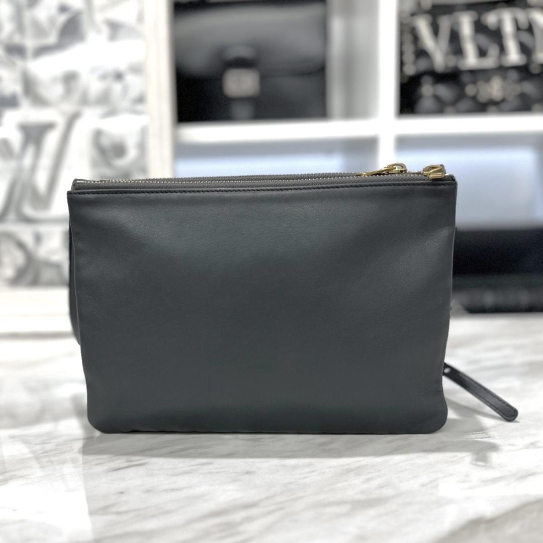 美品☆　セリーヌ　トリオ　ラージ　ダークグレー　ショルダーバッグ　2019年