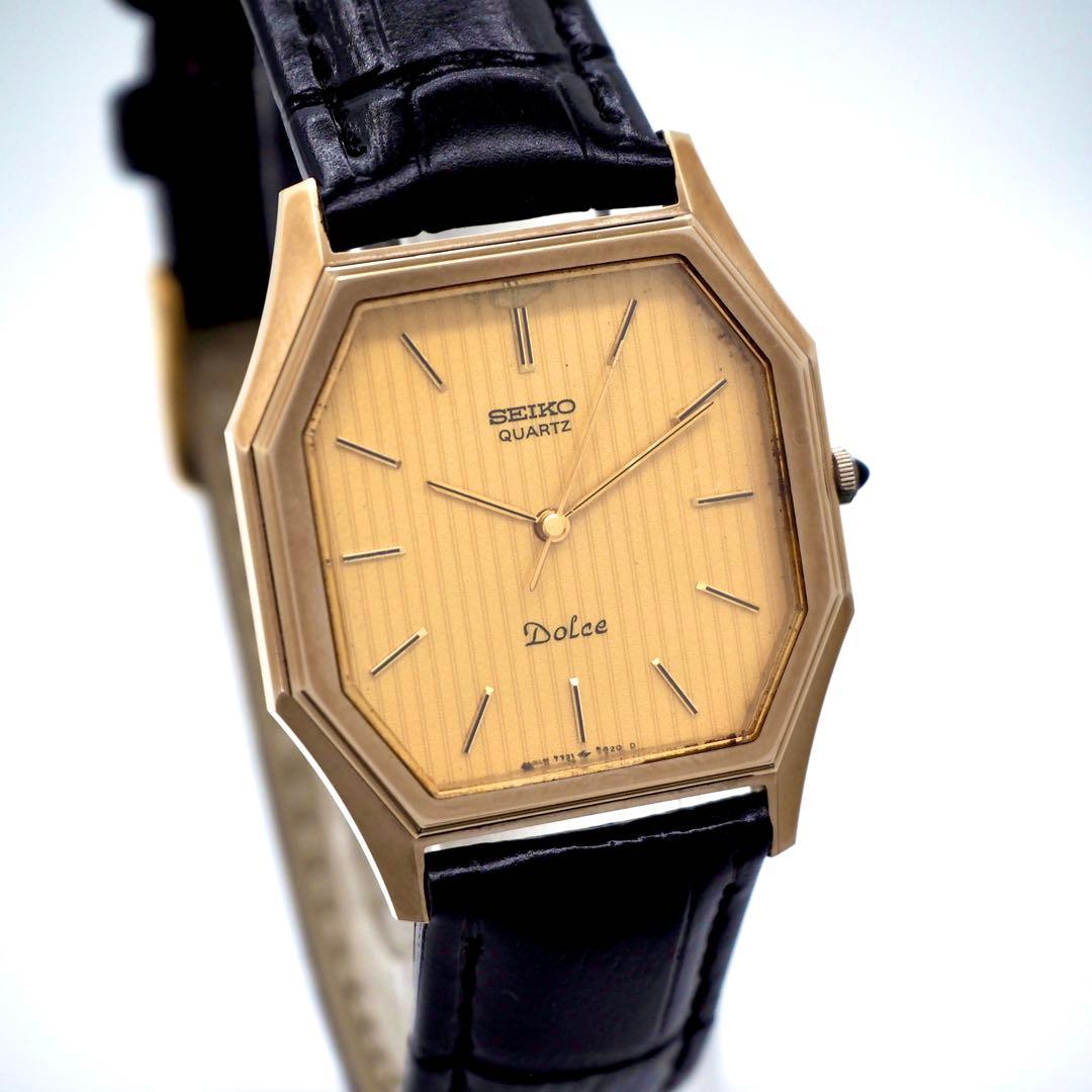 専用76 SEIKO Dolce メンズ 時計 新品ベルト オクタゴン　ゴールド