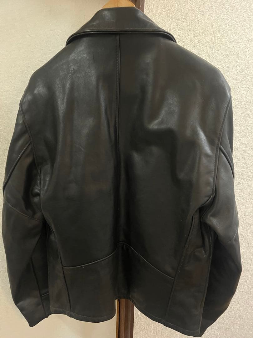 米国製 Schott 634レザー ライダースジャケット 黒 40 本革 襟付き