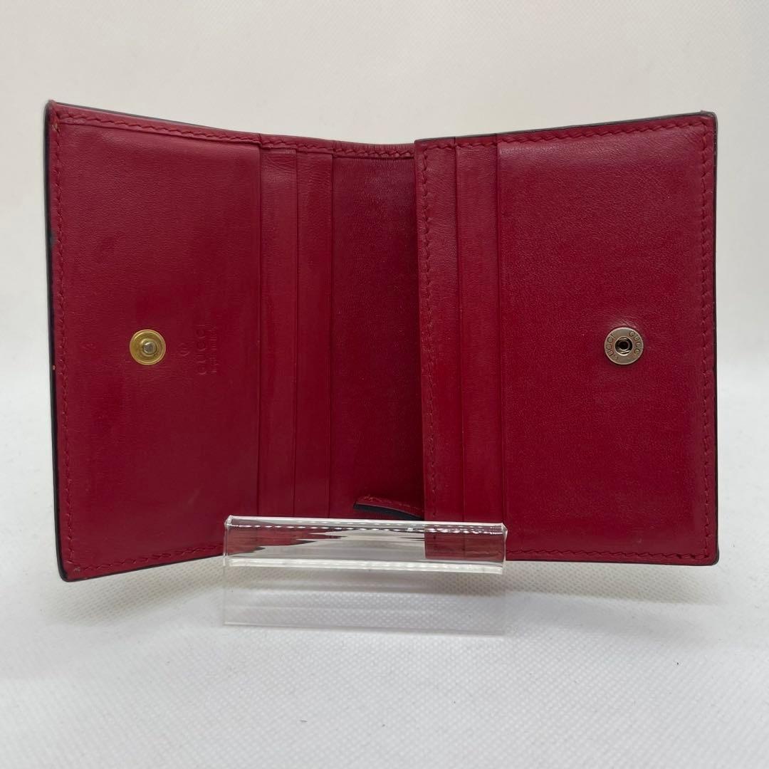 【美品】グッチ 476050・1147 GG スプリーム チェリー 二つ折り財布