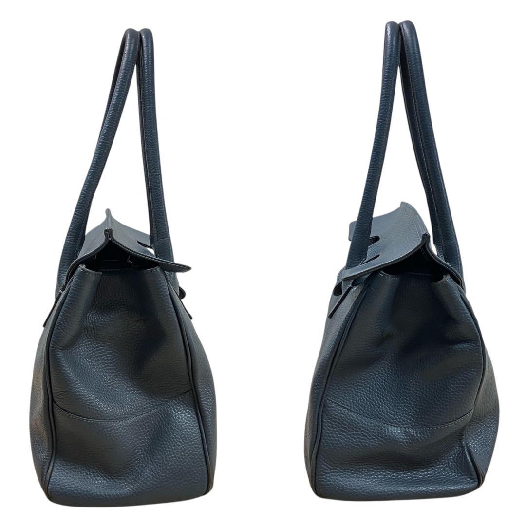 トフアンドロードストーン トートバッグ ルーフボタン レザー A4 ネイビー