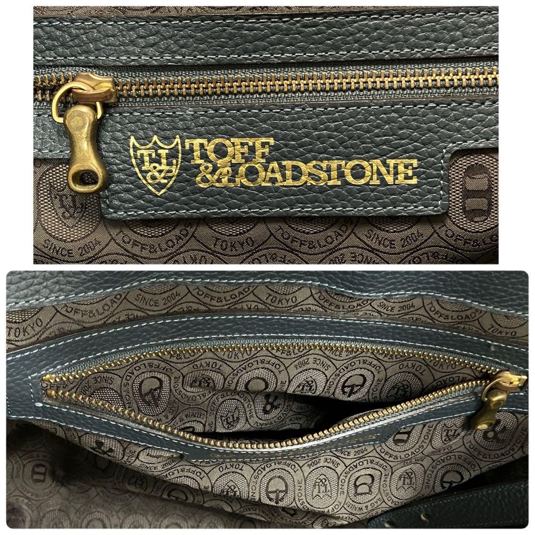 トフアンドロードストーン トートバッグ ルーフボタン レザー A4 ネイビー