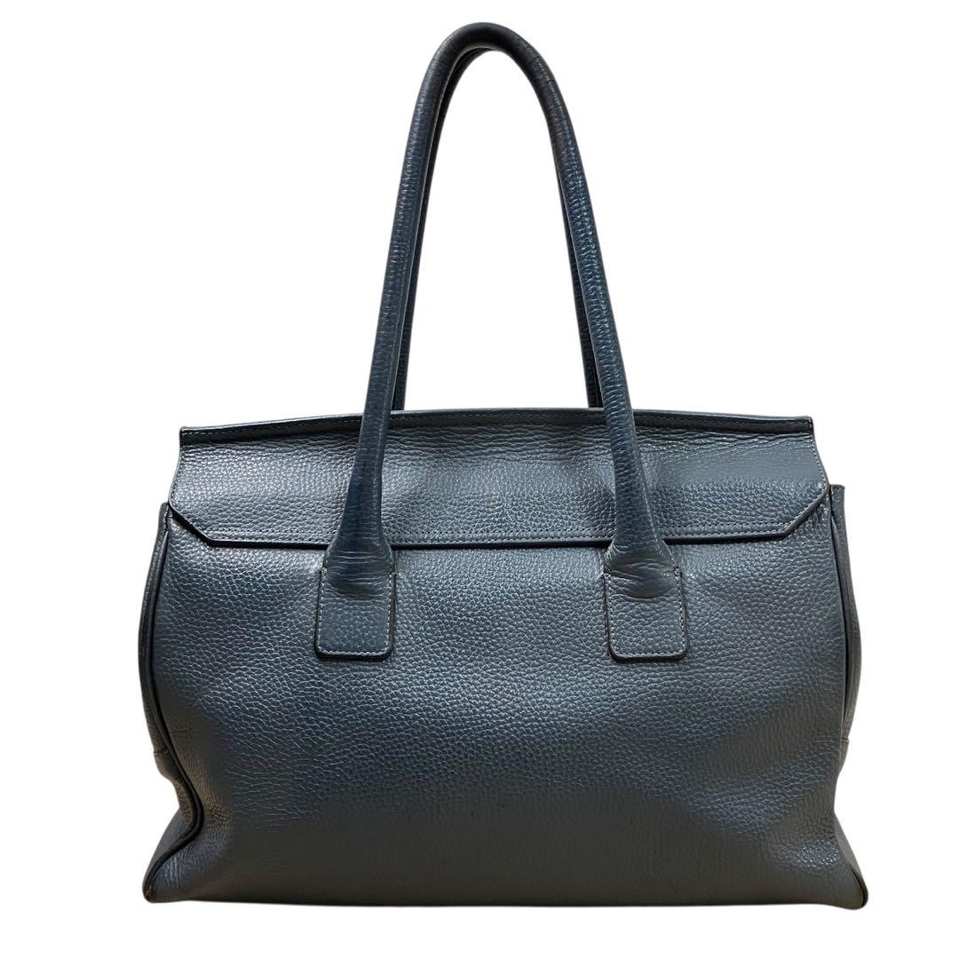 トフアンドロードストーン トートバッグ ルーフボタン レザー A4 ネイビー