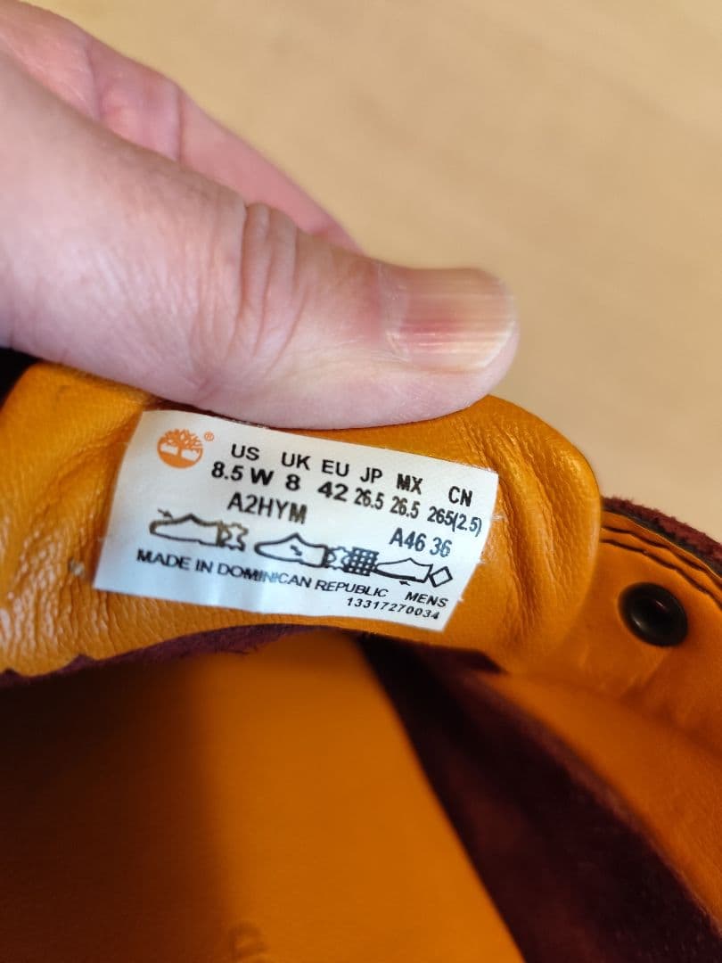 ティンバーランド　A2HYM　バーガンディ モカシン　26.5cm