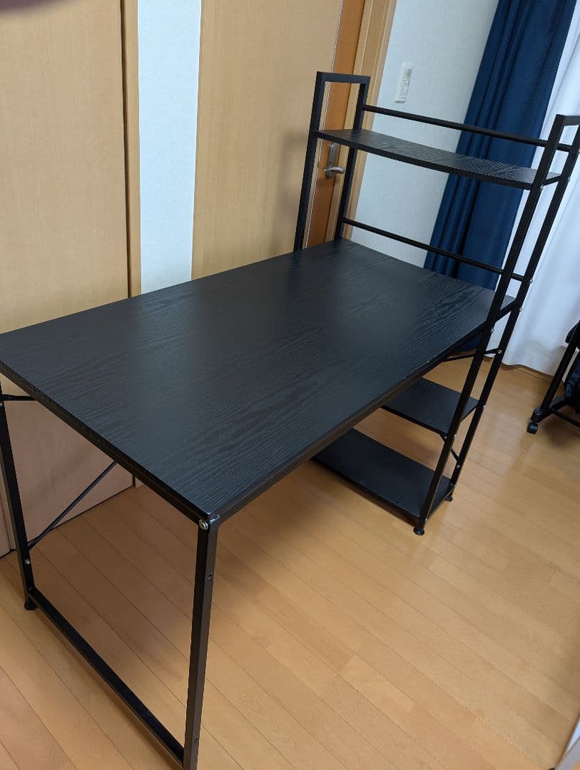 ブラック木製パソコンデスク