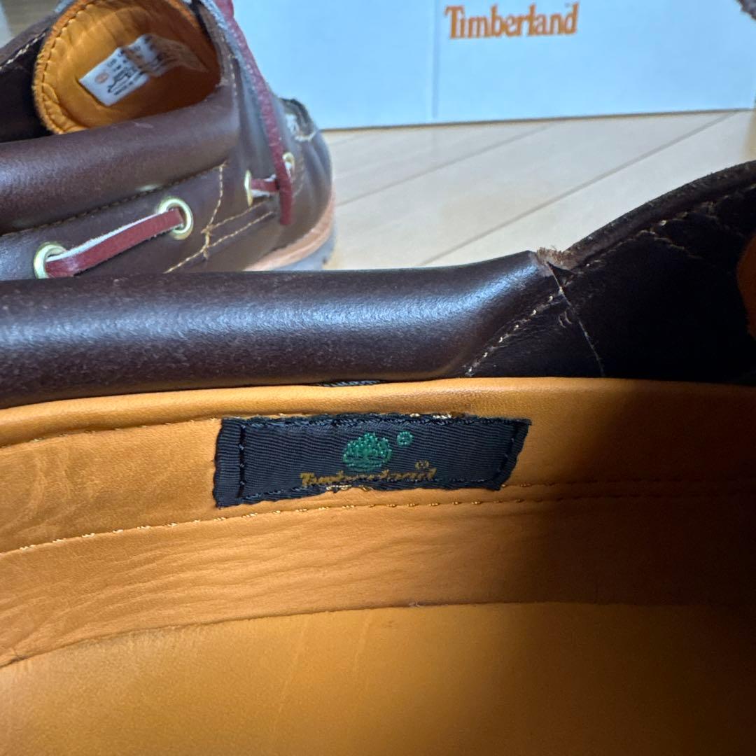 Timberland ダークブラウン モカシン・デッキシューズ