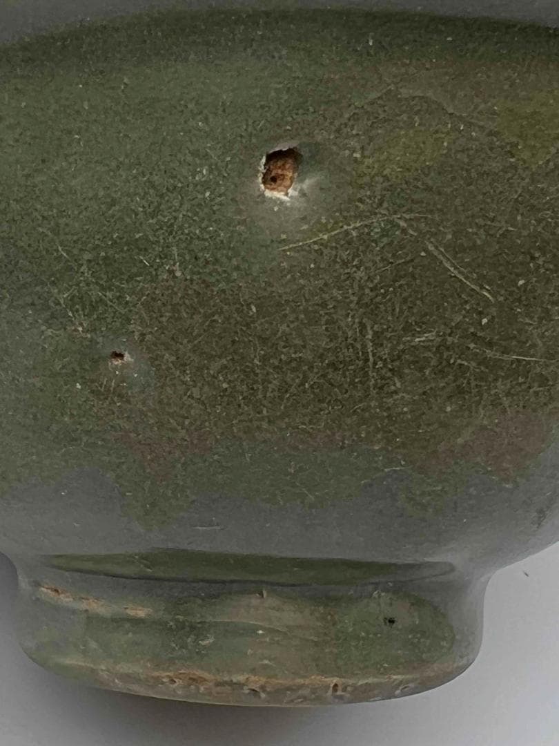 元時代 青磁 龍泉窯碗 青磁茶碗 唐物 古賞物 旧家蔵出し 茶道具(