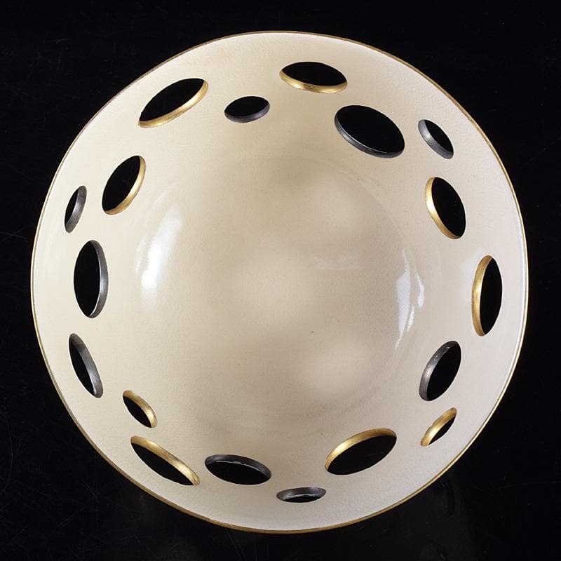 北大路魯山人作 金銀水玉透かし鉢 菓子鉢 共箱 D R8520