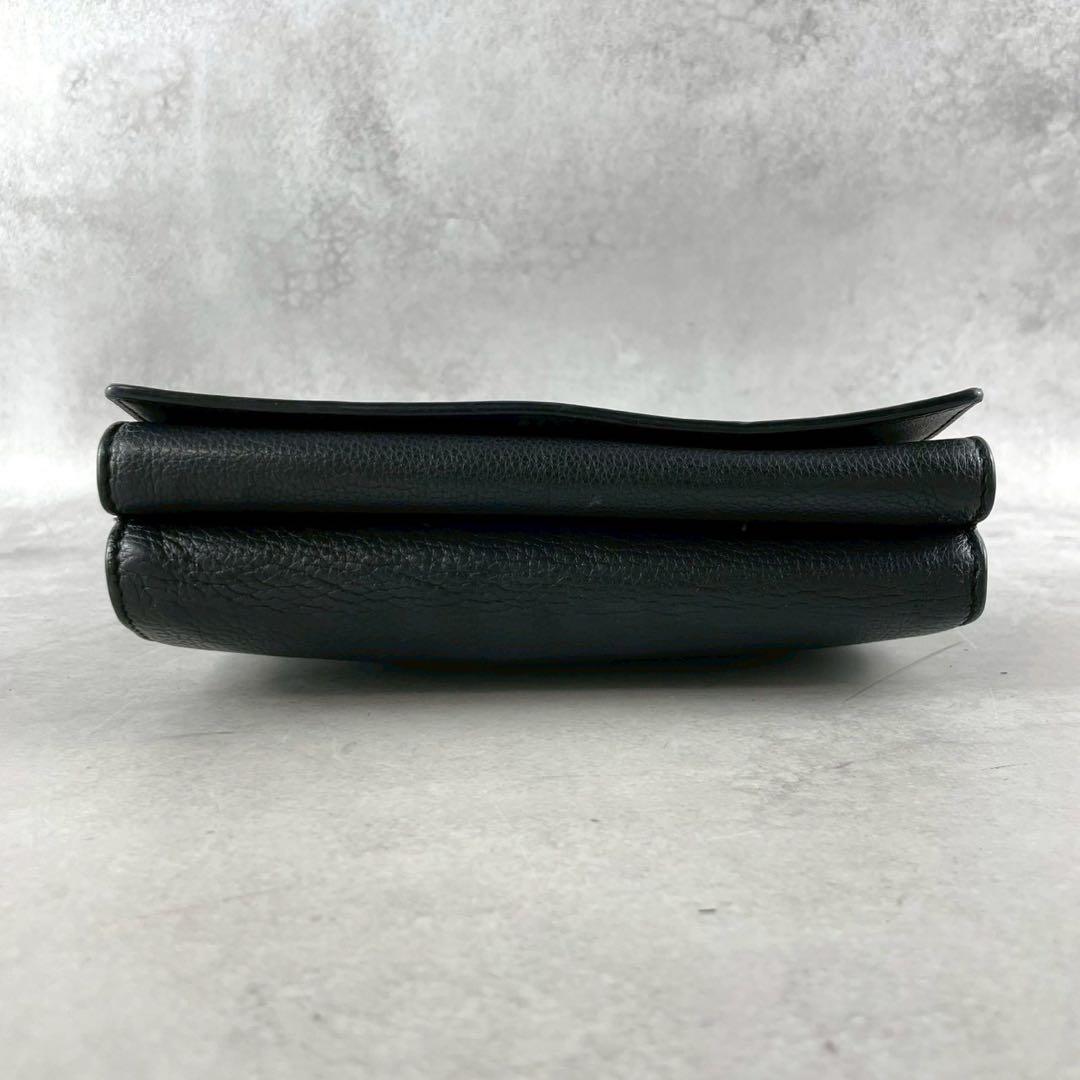 ✨美品✨トリーバーチ　ショルダーバッグ ウォレット　Tロゴ　レザー　ブラック