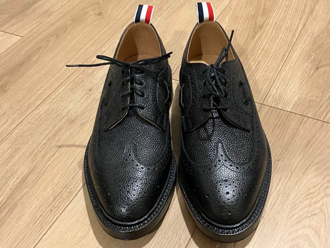 トム ブラウン レザーシューズ US9 27cm ブラック ウィングチップ 革