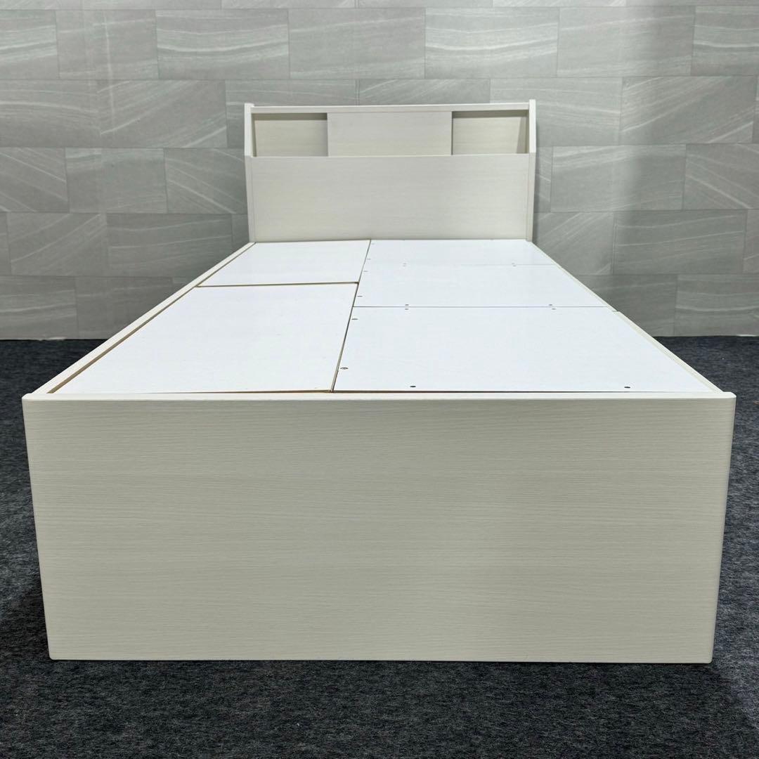 ニトリ シングル ベッドフレーム 収納付き フレームのみ 白 d3772